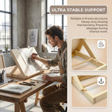 Tabletop Easel, Adjustable & Portable Desktop Art Stand, 13”x9” Solid Pine Wood Drawing Board for Painting, Drawing Canvas & Sketchbooks, Perfect for Adults & Artists