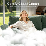 112'' Oversize L Shaped Modular Cloud Sectional Sofa, Deep Seat Sofa, Green