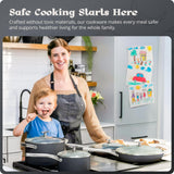 Premium Non-Toxic Ceramic Cookware Set – Triple-Layer Nonstick 12 Piece Pots and Pans with Lids, PFAS-Free, Oven Safe for Healthy Meals, Space-Saving Design, Midnight Gray Color | Greater Goods
