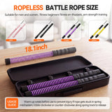 LunaHush Cordless Ropeless Battle Ropes for Home Gym, 3 Adjustable Resistance, Heavy Duty Strength Training Equipment for HIIT, Full Body Workout, Men & Women, Purple