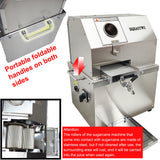 HQHAOTWU Sugarcane Juicer Electric Sugarcane Press Desktop Sugarcane Ginger Sorghum Stalk Press Sugarcane Juice Extractor 3 Stainless Steel Rollers Juice Press Machine 300Kg/H with 2 Knives 110V