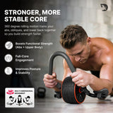 DMoose Fitness Ab Roller Wheel with Elbow Support & 2 Knee Pads - Abdominal Exercise Trainer for Core Strength Training - Ultimate Abs Workout Equipment (Black)