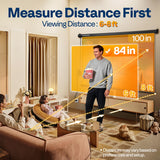 VIVOHOME Motorized Projector Screen with Remote, 16:9 84 Inch Auto Electric Projection Screen, HD 4K Movie Screen for Home Theater, Cinema, Office (73 x 41 Black)