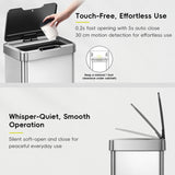 EKO Mirage-T 50 Liter / 13.2 Gallon Touchless Rectangular Motion Sensor Trash Can