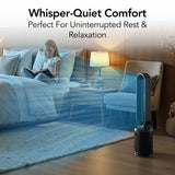 Comfort Zone 40-Inch Bladeless Tower Fan for Bedroom – Quiet Standing Fan with Remote Control, 9H Timer & Wide Area Oscillation – Turbocharged Airflow & Digital LED Display – Black
