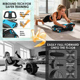 FIAMERMOR 2026 ab roller wheel - 4 wheel elbow support abdominal wheel automatic rebound abdominal fat burning weight loss core training equipment home/gym