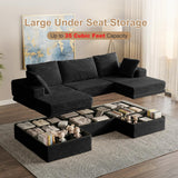 NABUMI 107'' Modular Sectional Sofa, Deep Seat Boneless Couch with Storage