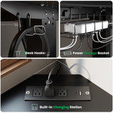 SIAGO 63x55 Inch L-Shaped Standing Desk with Charging Station Corner Desk