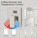 Gabrylly Shower System, Wall Mounted Shower Faucets Sets Complete for Bathroom with High Pressure 10" Rain Shower head and 3-Setting Handheld Shower Head Set, 2 Way Shower Valve Kit, Brushed Nickel