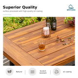 MFSTUDIO Outdoor Garden Bench 63", Acacia Wood Dining Bench, Teak, 2 Pack