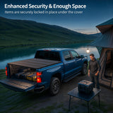 OEDRO Hard Quad-Fold Tonneau Cover Fit for 2020-2026 Silverado 2500 3500 HD
