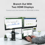 Plugable Universal Laptop Docking Station Dual HDMI Monitor for Windows and Mac (Driver Required