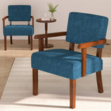 FAGAGA Accent Chairs Set of 2, 2 Solid Wood Armchairs with Side Table