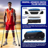 Ergobaum Dual Underarm Crutches for Adults (1 Pair-2 Units) NSN Military Certified, Triple Shock Absorption, Foldable, Adjustable 5'–6'6", Supports Up To 380 lbs | Ergonomic Padded Arm Support (Black)