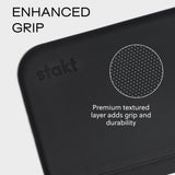 Stakt Foldable Yoga Mat Pro, 2 in 1 with Premium Textured Grip, Non Slip, Folding Exercise and Fitness Mat for Pilates, Strength Training, and High Impact Workouts - Black