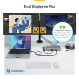 Quad Monitor 4K Windows, 16 Port 40Gbps Laptop Docking Station with 100W Charging, 2 x HDMI, 2 x DisplayPort (132N