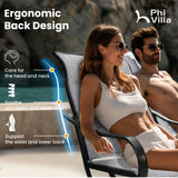PHI VILLA Swivel Patio Dining Chairs Set of 6, Textilene Mesh Fabric, Grey