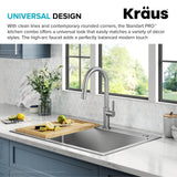 KRAUS Standart PRO 33” Drop-In/Undermount 18-Gauge Stainless Steel Single Bowl Kitchen Sink and Pull-Down Faucet in Spot-Free Stainless Steel Finish
