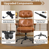 Ergonomic Office Chair Faux Leather Swivel Desk Chair for Home Office,Brown
