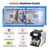 MUNBYN IMC40 2-Pocket Money Counter Machine Mixed Denomination and Sorter, Built-in Printer, Sort on DENOM/FACE/ORI, Value Counting, Counterfeit Detection 2 CIS/UV/MG/IR, Touch Screen, 2Y Manufacturer