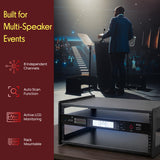 Pyle 8 Channel UHF Wireless Conference Microphone System with 8 Gooseneck Mics, 300 Ft Range, Selectable Frequencies & Rack Mount Receiver for Meetings, Presentations & Events