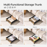 Under Bed Storage with Wheels, Bigger Size, Wooden Under Bed Storage Containers, Under Bed Shoe Organizer FOUCSSOMEI