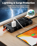 Outdoor Power Strip Waterproof IPX6, Outlet Extender, 8 AC+4USB