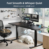 Electric Standing Desk Adjustable - 60 x 30 Inch Sit Stand Desk with Flip-Top Cable Management