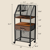 Homsorout Rolling File Cart with Wheels - Utility Storage Cart with Drawers for Office, Home, Classroom Organization, Rolling Cart
