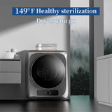 VCJ Portable Clothes Dryer for Apartment, 1.5 Cu.ft Compact Mini Electric Dryer with 5 Drying Modes, Stainless Steel Tub, Simple Knob Control, Dryer Machine for Dorm, RV, Small Space