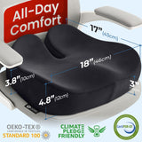 5 STARS UNITED Seat Cushion for Tailbone Pain Relief – Large Memory Foam Cushion for Coccyx, Hip, Sciatica & Post-Surgery Recovery – Wheelchair, Car, Desk