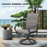 MFSTUDIO Swivel Patio Dining Chairs Set of 2, Textilene W/Padded Seat