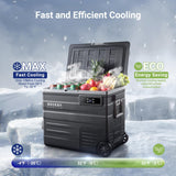 BODEGACOOLER 12 Volt Car Refrigerator,58QT(55L) Car Fridge with Wheels,RV Portable Freezer Single Zone,with APP Control