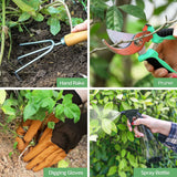 Gardening Tools 9-Piece Heavy Duty Garden Hand Tools with Fashion and Durable Garden Tools Organizer Handbag