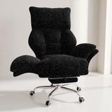 Cross Legged Office Chair with Footrest, Big and Tall Comfy Ergonomic Reclining Executive Chair Wide Seat with Flip-Down Armrests