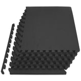 ProsourceFit Extra Thick Puzzle Exercise Mat , EVA Foam Interlocking Tiles for Protective, Cushioned Workout Flooring for Home and Gym Equipment, Black - 1 inch - 24 Sq Ft - 6 Tiles ProsourceFit