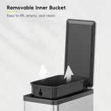 EKO 2 Pack Small Bathroom Trash Can with Lid Soft Close, Step Pedal, 6 Liter / 1.6 Gallon Stainless Steel Garbage Can with Removable Inner Bucket, Waste Basket for Bathroom, Bedroom