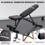 DONOW Olympic Weight Bench with Squat Rack Adjustable Workout Bench with Rack for Bench Press Sthrength Training (Red)