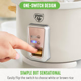 6-Cup Rice Cooker Steamer, PFAS Free Removable Ceramic Nonstick Pot | Auto Presets GreenLife