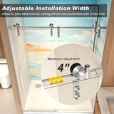LOHCEH Shower Door,50-54" W x 76" H Sliding Frameless Shower Door,Adjustable Width,5/16"(8mm) SGCC Tempered Glass,Stainless Steel Hardware,Brushed Nickel
