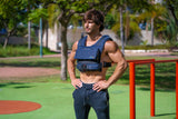 Weighted Vest 60lb Navy Blue Removable Iron Weights for Men and Women Workout for Calisthenics and Fitness Sport Training