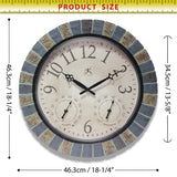 Infinity Instruments Aztec Indoor-Outdoor Wall Clock, Faux Stone, 18 Inch