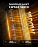 ComDomus Electric Heaters for Indoor Use, 32” Space Heater Large Room with Remote, 120° Oscillation, 5 Heat Levels, 3 Modes, Multiple Safety Protections, 1500W Ceramic Tower Heater for Bedroom, Silver