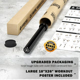 LIONSCOOL 7ft Olympic Barbell (Black E-coating, 1500LBS, No Center Knurl)