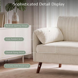 Beige Loveseat Sofa, 64" Modern 2-Seater Chenille Couch for Living Room