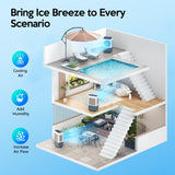 VAGKRI Evaporative Air Cooler Portable Swamp Cooler, Outdoor Air Conditioners 3-IN-1 Cooling Fan with Remote Control Water Self-filling, 24H Time, 3 Modes & Wind for Garden, Garage, Patio, Living Room