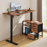 47 Inch L Shaped Desk with 3 Drawers Electric Standing Desks with Storage Computer Table Adjustable