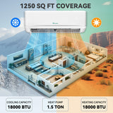 YITAHOME 21 SEER2 18000 BTU Mini Split AC/Heating System 208-230V