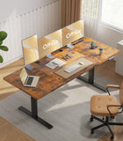 OffiGo 79" Executive Electric Standing Desk Height Adjustable, Rustic Brown