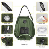 Portable Camping Bathroom Shower Tent Kit, Outdoor Pop Up Privacy Changing Tent with 5 Gallon Shower Bag-(Nozzle Upgraded) (Green)